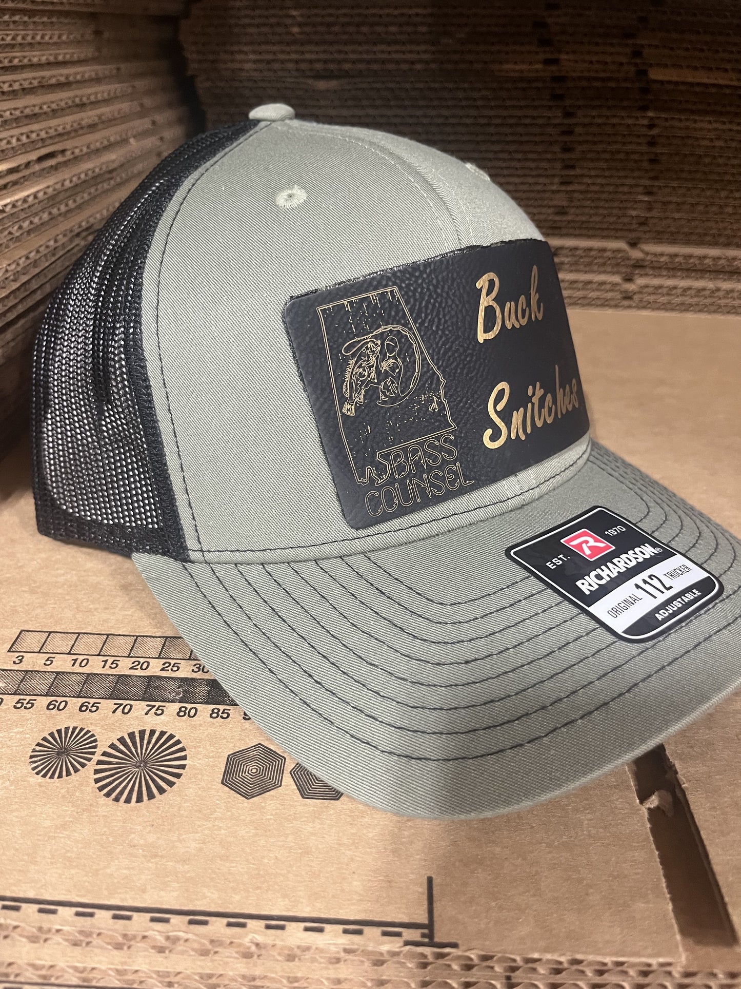Buck Snitches Hat Black Leather Emblem