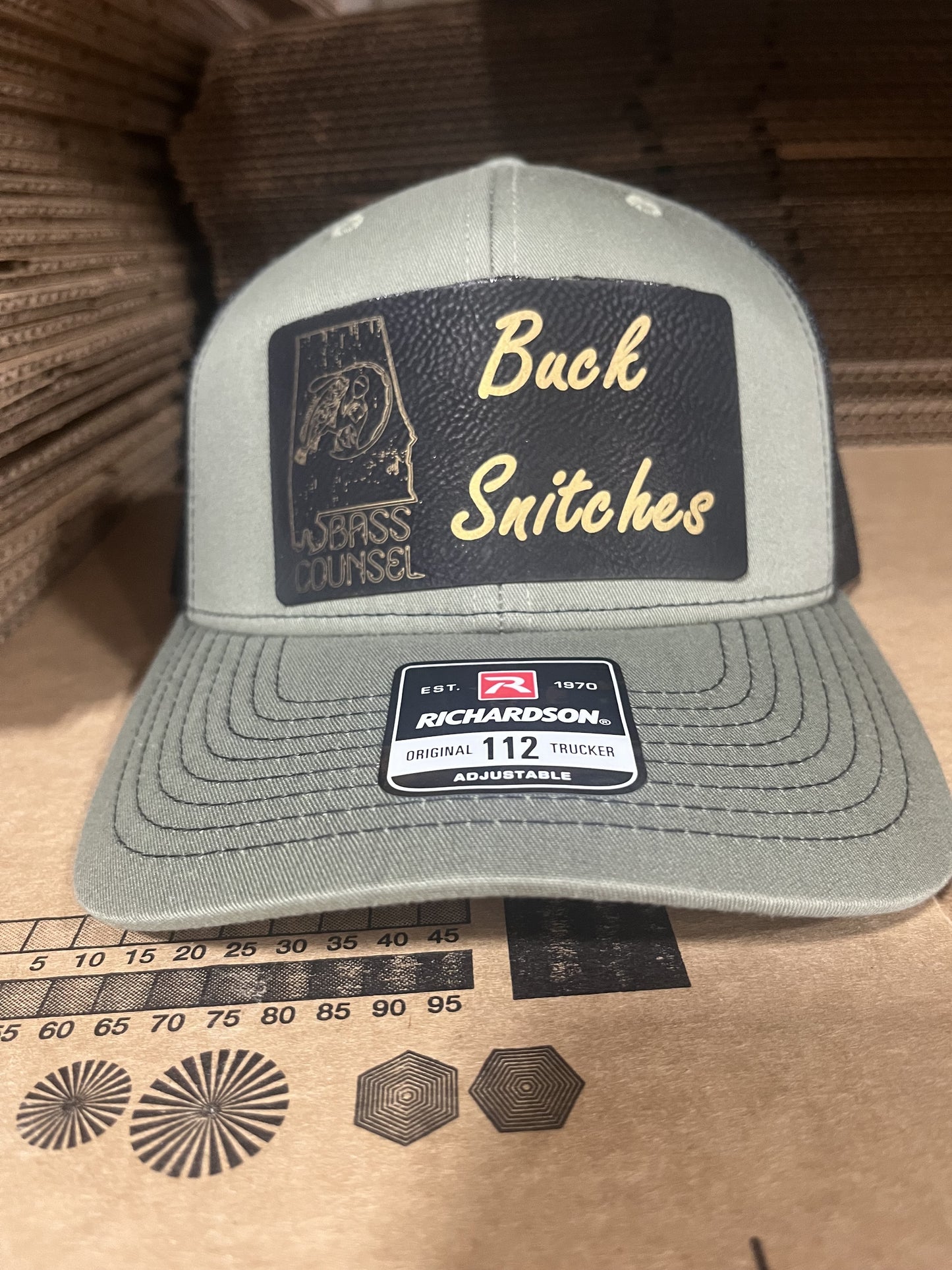 Buck Snitches Hat Black Leather Emblem